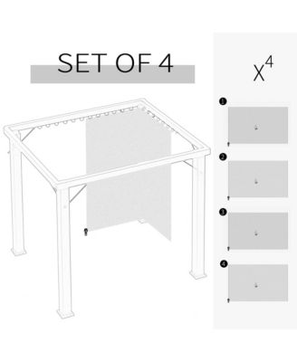 9.84' x 9.84' Gazebo Sidewall Set with Hooks/C-Rings,