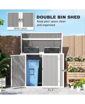 4.7 x 2.5FT Outdoor Storage Shed for Trash Cans, Lockable,