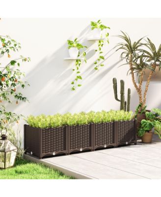 5 x 1 x 1 ft Plastic Garden Box w/Drainage Holes,