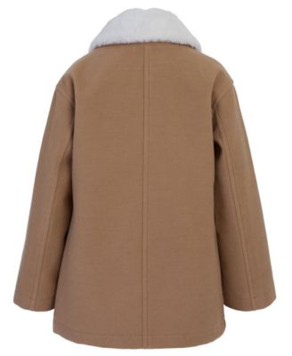 Big Girls Faux Wool Collar Jacket