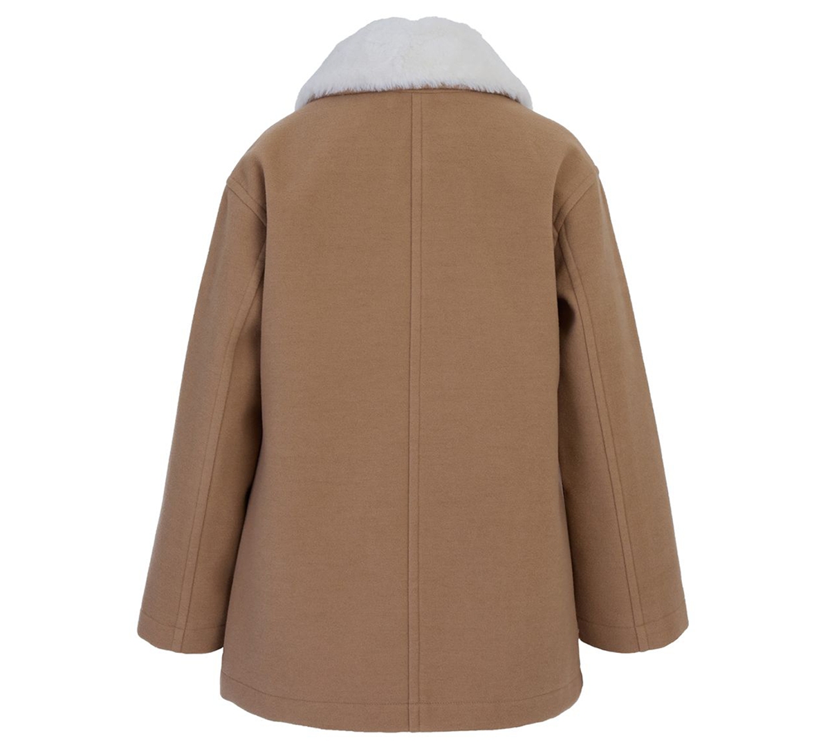 Michael Kors Toddler And Little Girls Faux Wool Hooded Collar Jacket In Brown