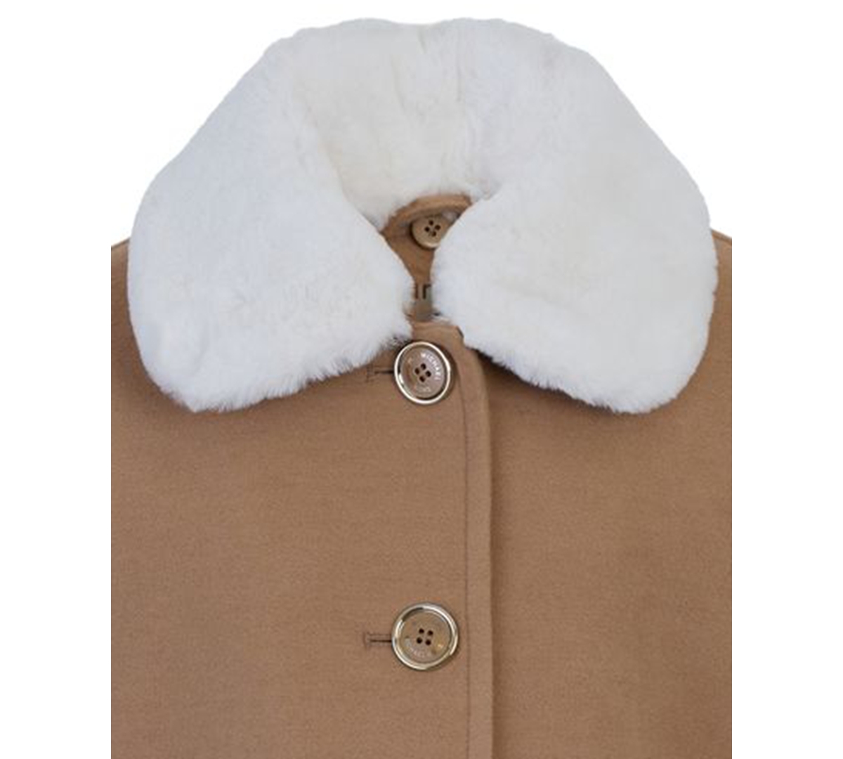 Michael Kors Toddler And Little Girls Faux Wool Hooded Collar Jacket In Brown