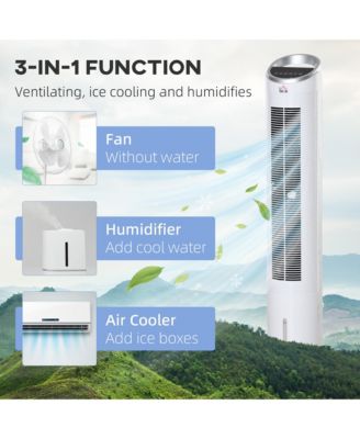 Portable Air Cooler, Evaporative Ice Cooling Fan Humidifier Unit w/ RC