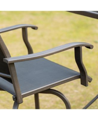 Set of 2 Outdoor Swivel Bar Stools for Backyard Balcony Poolside,