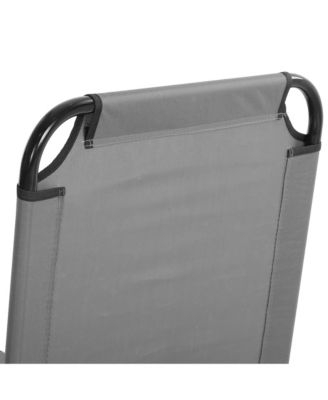 Folding Chaise Lounge Set of 2 with Adjustable Backrest, Dark