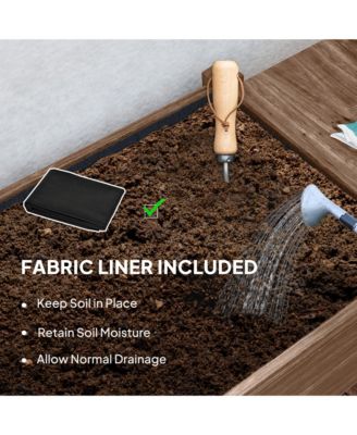 Raised Garden Bed, Wood Raised Planter with Liner, Natural