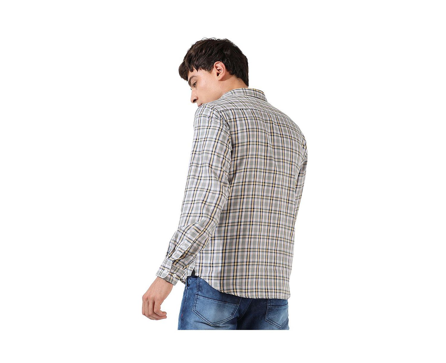 Men's Multicolour Checkered Regular Fit Casual Shirt