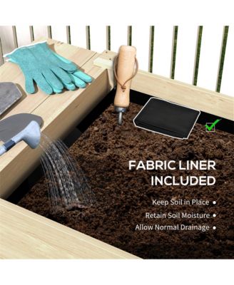 Raised Garden Bed, Wood Raised Planter with Liners,