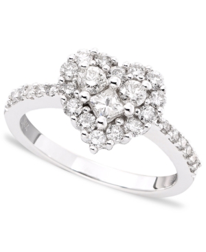 image of Classique by Effy Diamond Heart Ring (9/10 ct. t.w.) in 14k White Gold or Rose Gold
