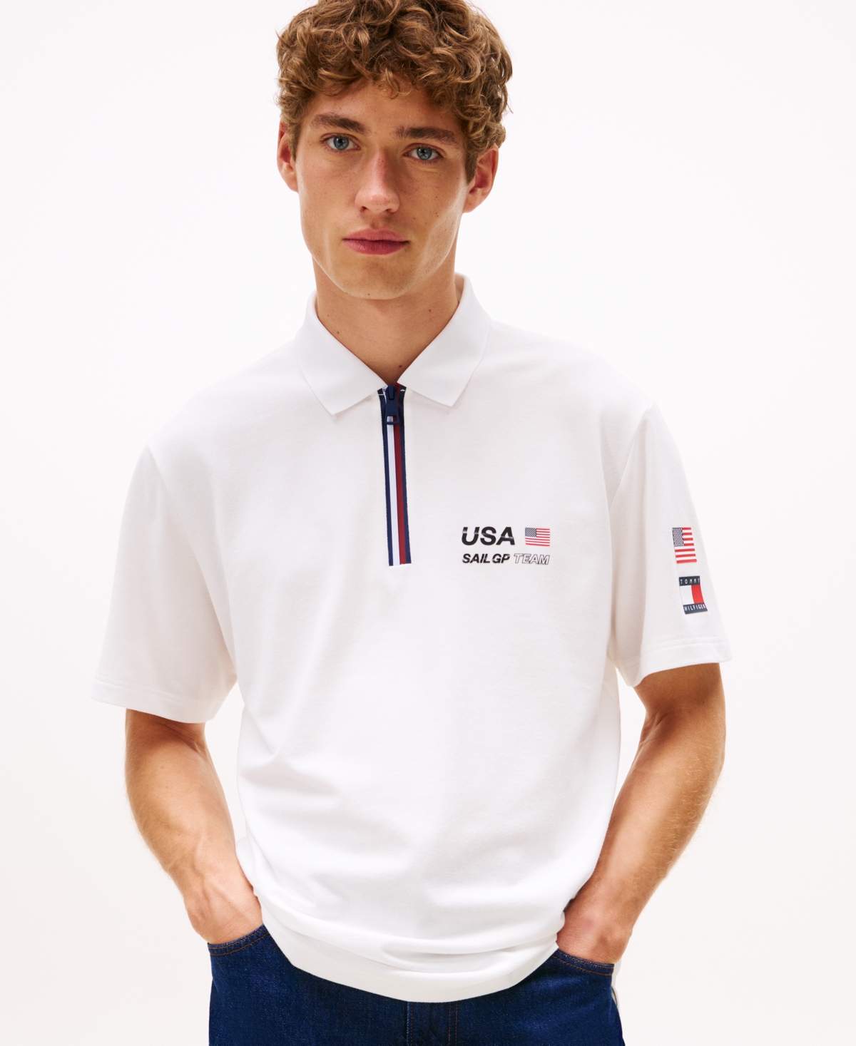 Tommy Hilfiger Tommy X Us Sailgp Team Tech Polo In Sand