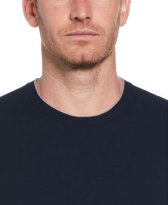 Men's Short Sleeve Solid Crewneck Sweater