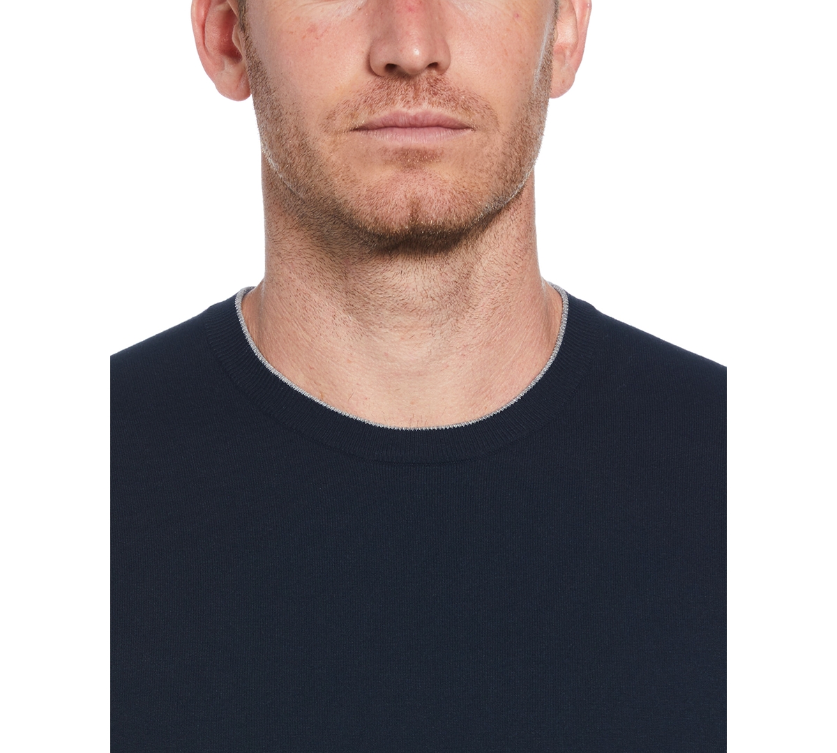 Perry Ellis Men's Short Sleeve Solid Crewneck Sweater In Blue