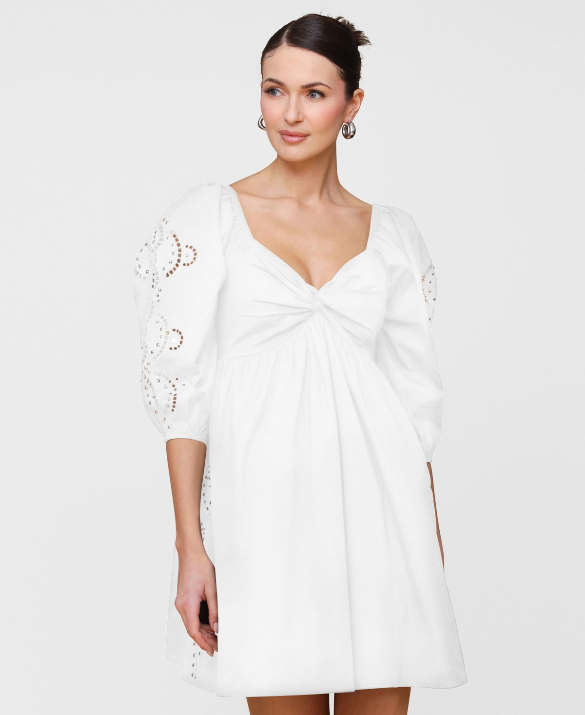 Avec Les Filles Women's Embellished A-line Dress In White