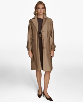 Women's Single-Breasted Belted Trench Coat