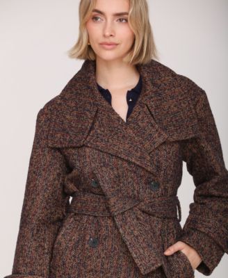 Women's Double Breasted Belted Wool Coat