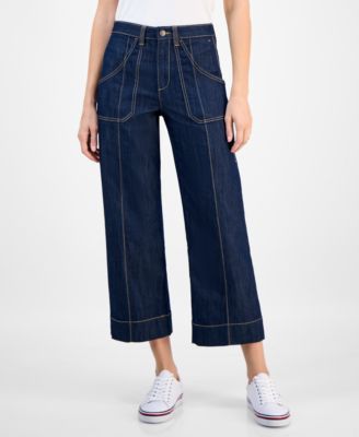 Women's High Rise Wide Leg Ankle Jeans