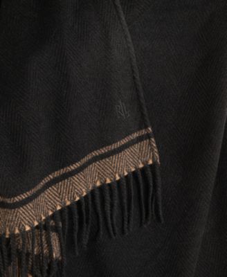 Woven Knit-Collar Ruana