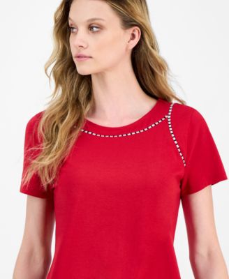 Women's Knit-Trim Top