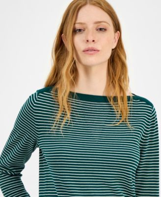 Nautica Women's Cotton Striped Boat-Neck Sweater