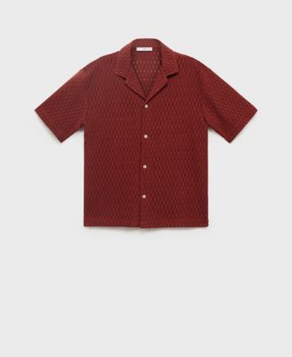Men's Openwork Detail Cotton Shirt