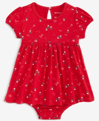 First Impressions - Baby Girls Heart Tulip Printed Skirted Sunsuit