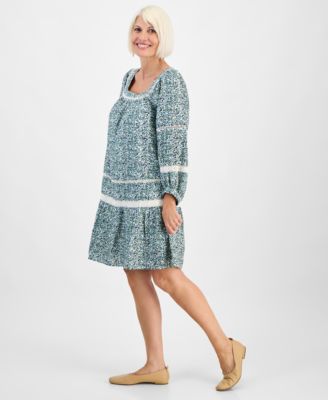 Petite Floral Vines Romantic Lace Dress, Macy's Exclusive