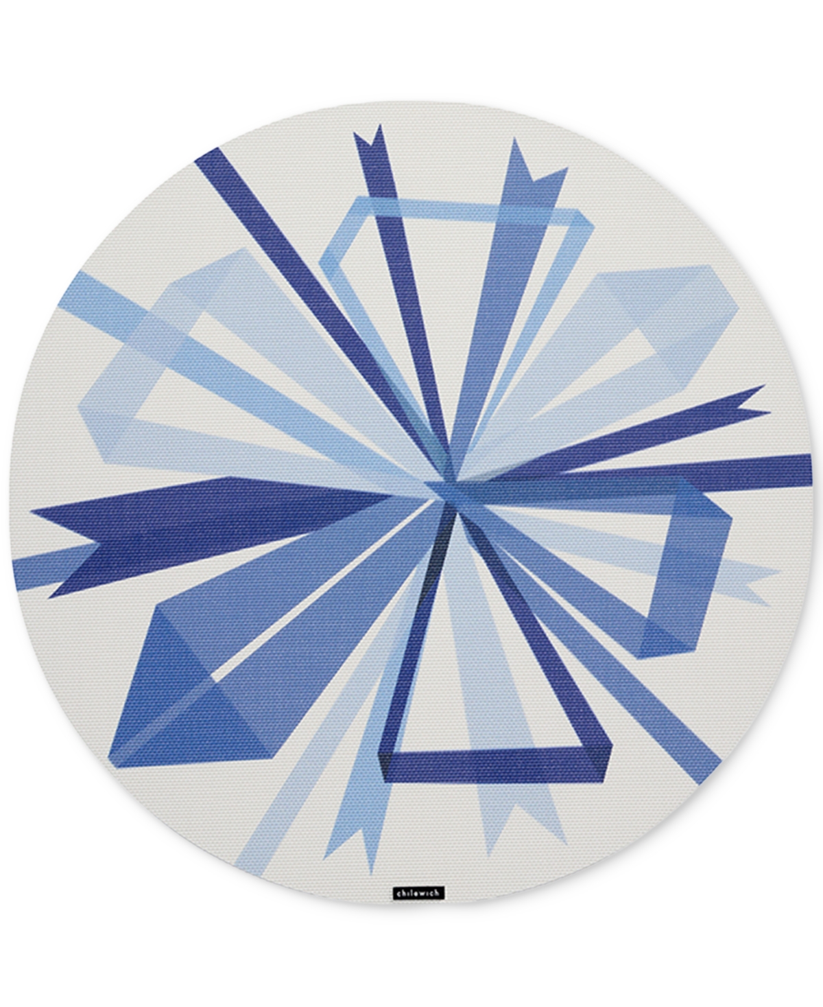 Chilewich Bow-print Round Placemat, 15" In Blue