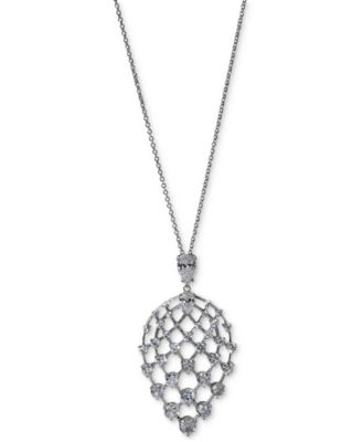 Eliot Danori - Cubic Zirconia Lacey Pendant Necklace, 17" + 3" extender
