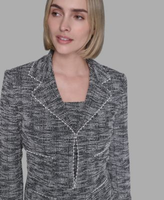 Women's Metallic Knit Tweed Jacket