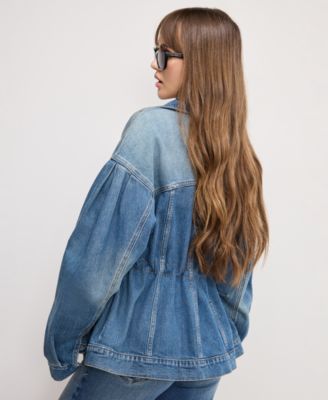 Women's Barrel Sleeve Denim Jacket, Regular & Plus Size
