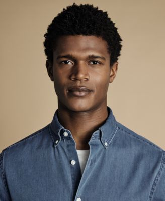 Men's Denim Button-Down Shirt