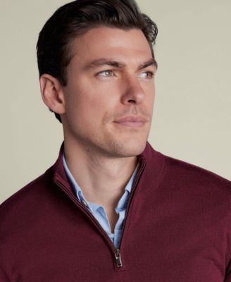 Men's Long Sleeve Quarter-Zip Merino Wool Sweater