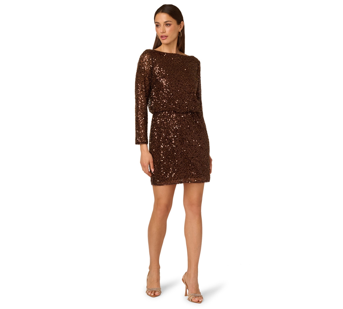 Adrianna Women's Boat-neck Dress In Brown