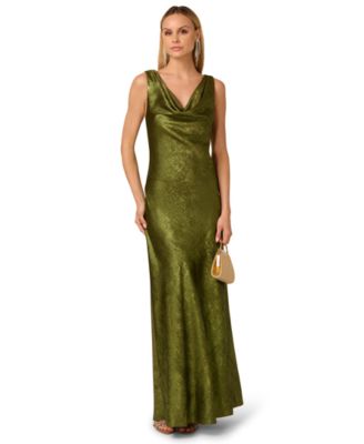Women's Foiled Cowlneck Ball Gown