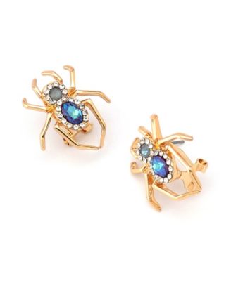 Faux Stone Spider Stud Earrings