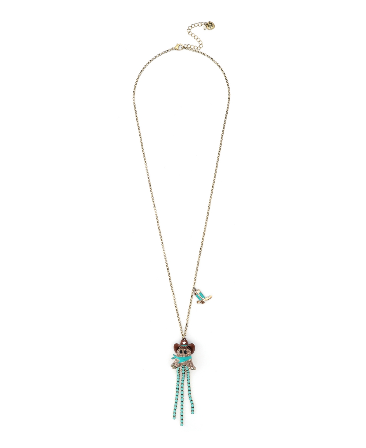 Betsey Johnson Faux Stone Cowboy Ghost Fringe Y-necklace
