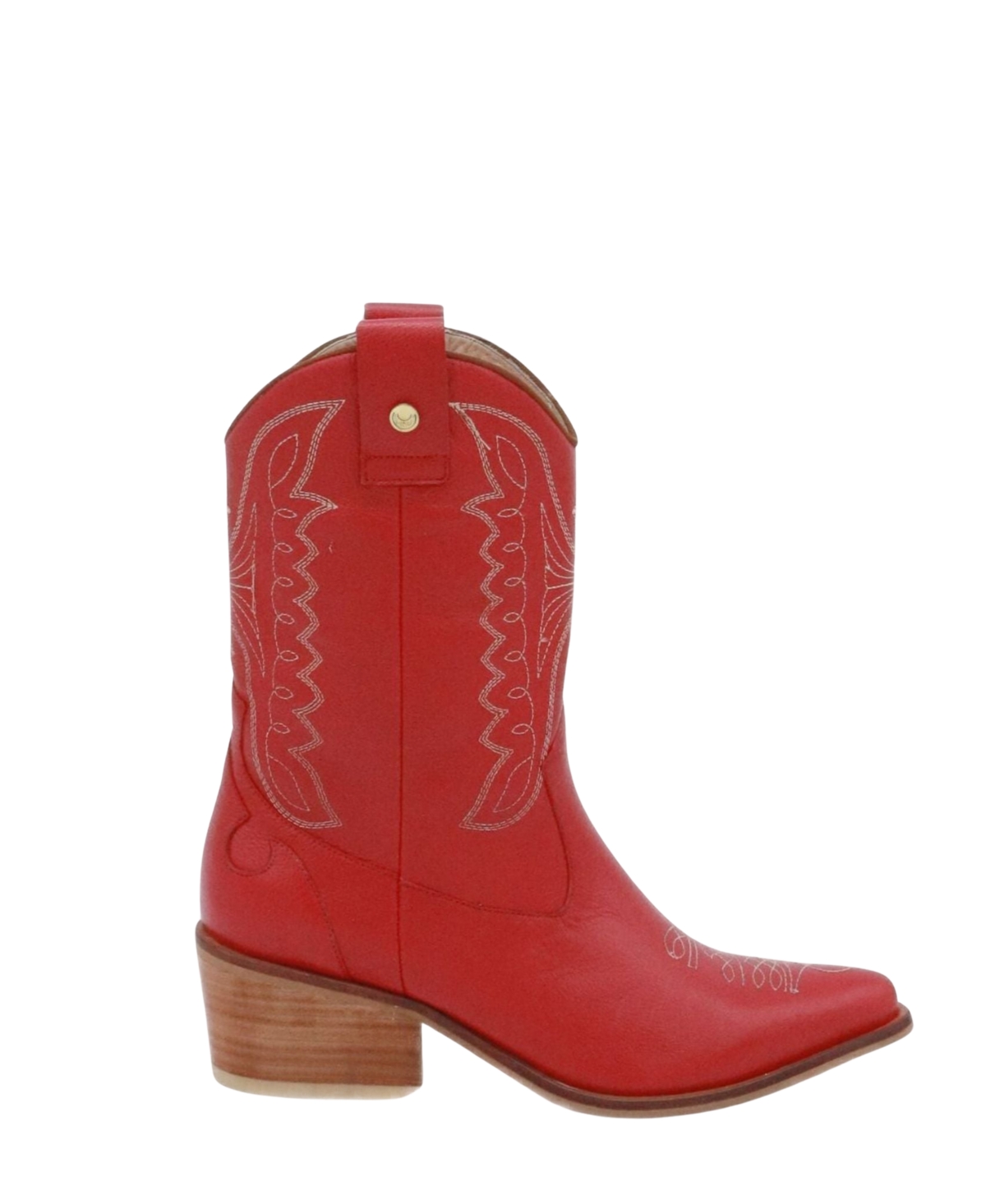 Women's Suede Leather Western Cowboy Booties - Tan