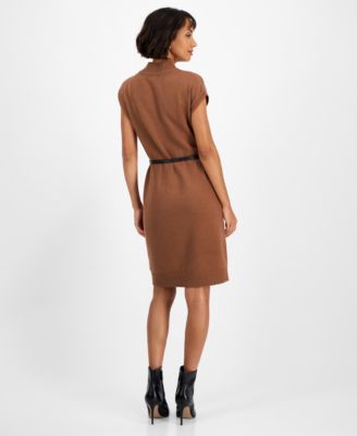 Women's Floral-Embroidered Sweater Dress