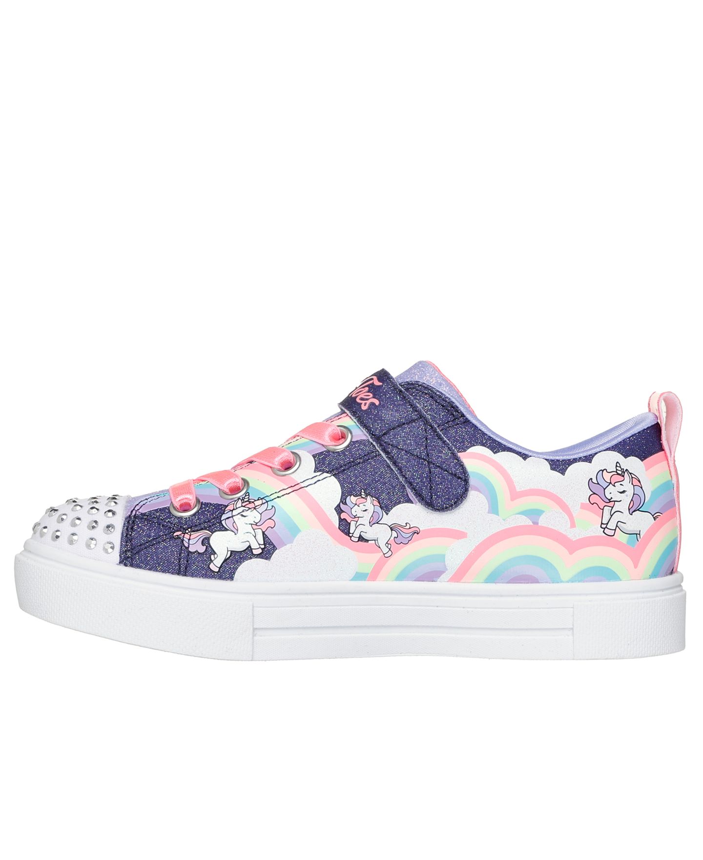 Детские кроссовки Skechers Twinkle Toes: Twinkle Sparks - Unicorn со светодиодами, цвет: Тёмно-синий / Разноцветный — фото 3