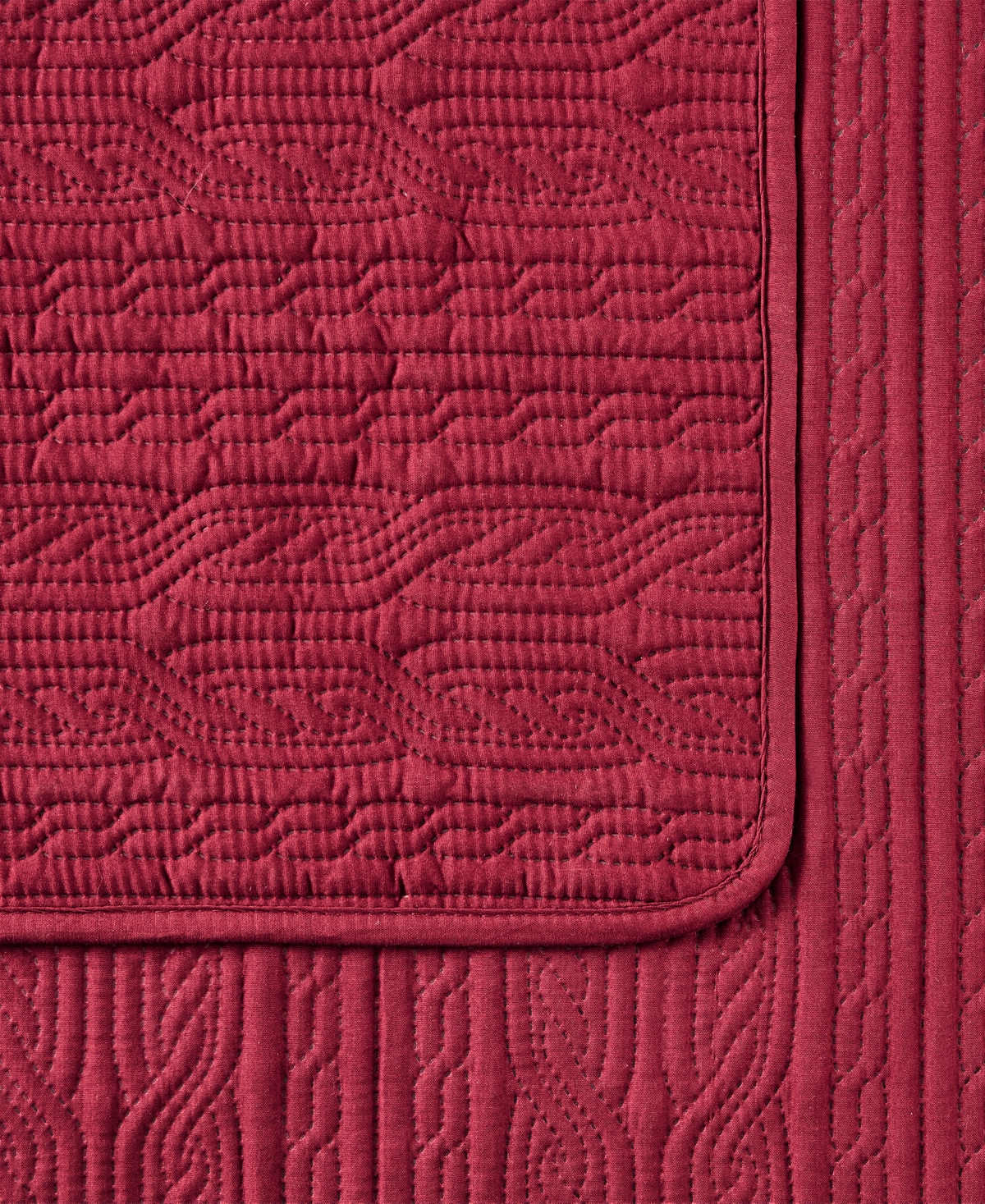 Seventh Studio Cable-knit Pinsonic Microfiber 2-pc. Quilt Set, Twin In Burgundy