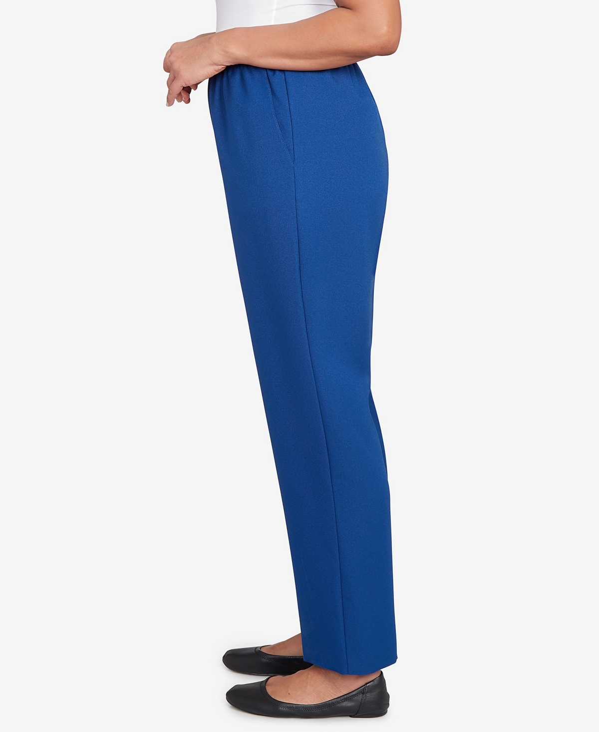 Alfred Dunner Women's Classic Poly Accord Short Length Pants In Blue