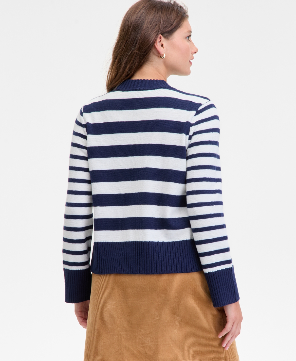 On 34th Women's Striped High-neck Sweater, Macy's Exclusive In Blue