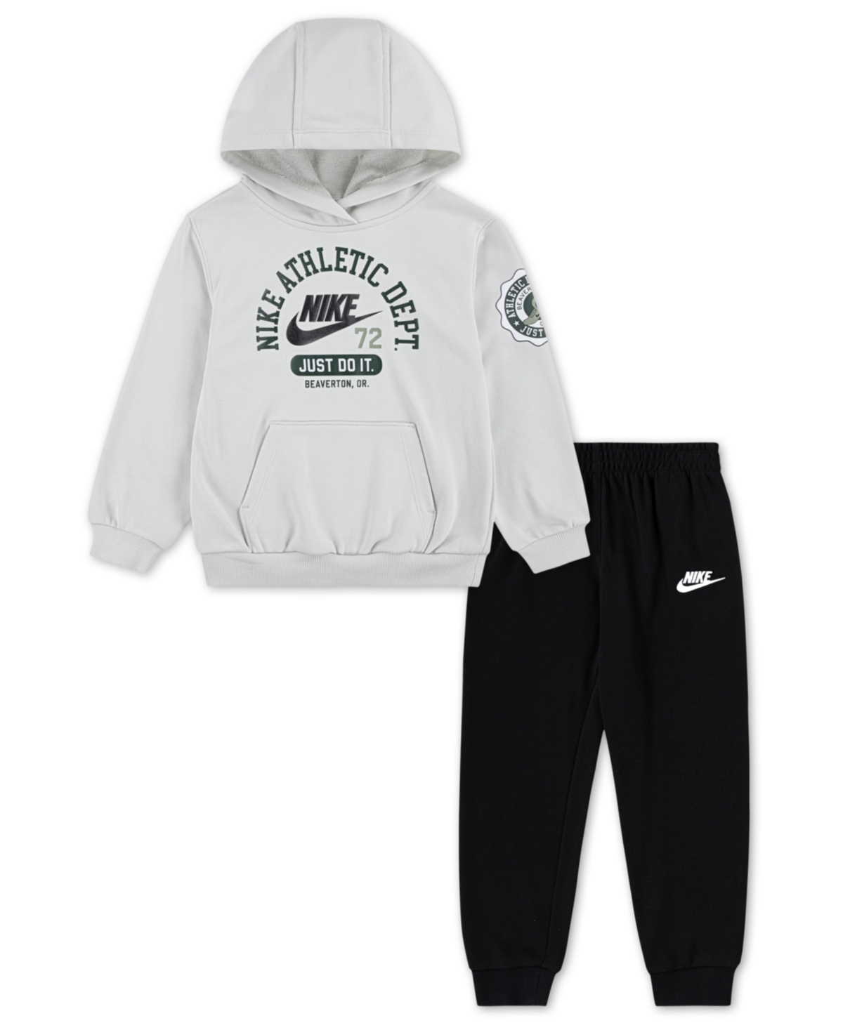 Nike Little Boys Sportswear P.e. French Terry Pullover & Pants, 2 Piece Set In Black