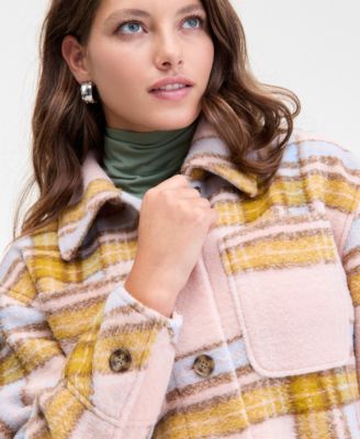 Women's Relaxed Plaid Shacket, Macy's Exclusive