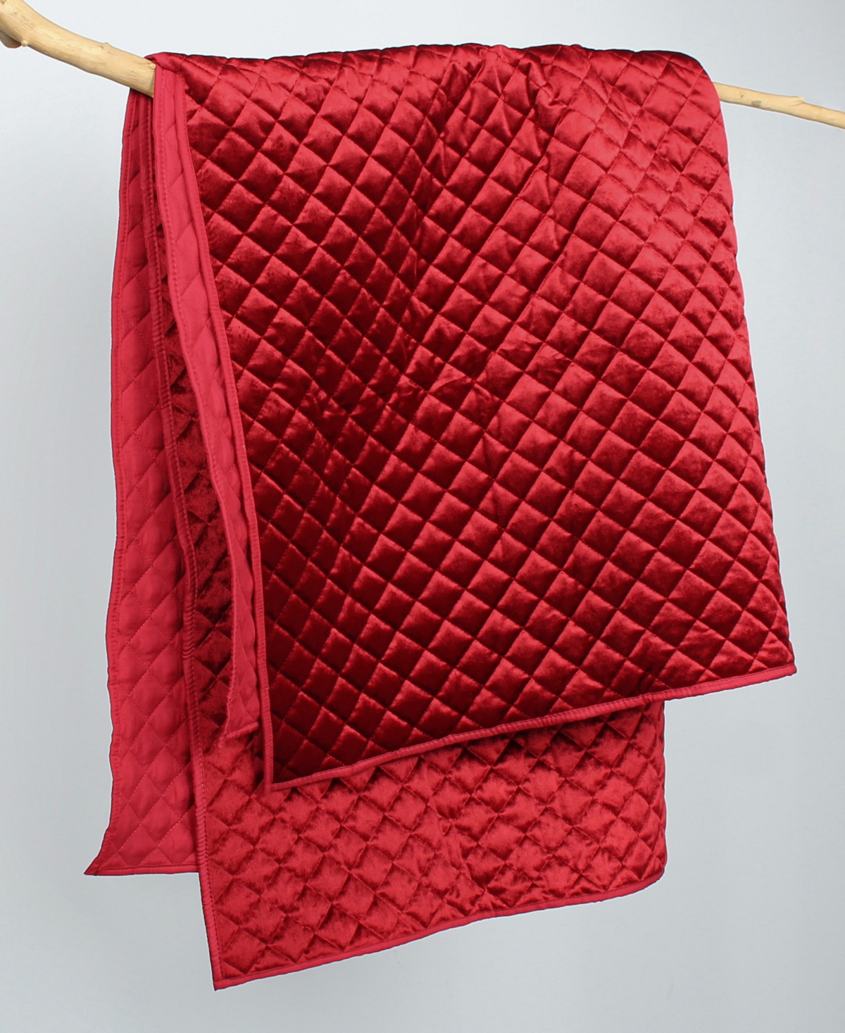 Levtex Red Velvet Reversible Quilted Throw, 50" X 60" In Red