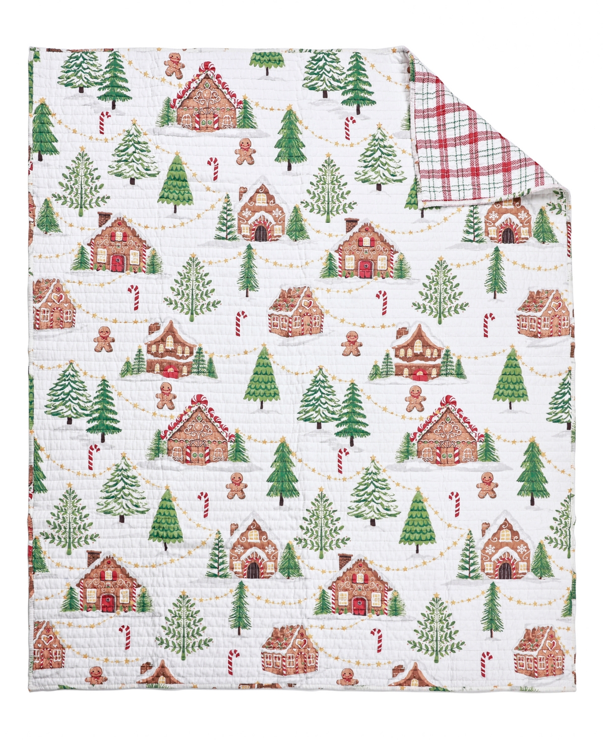 Levtex Gingerbread Village Reversible Quilted Throw, 50" X 60" In Multi