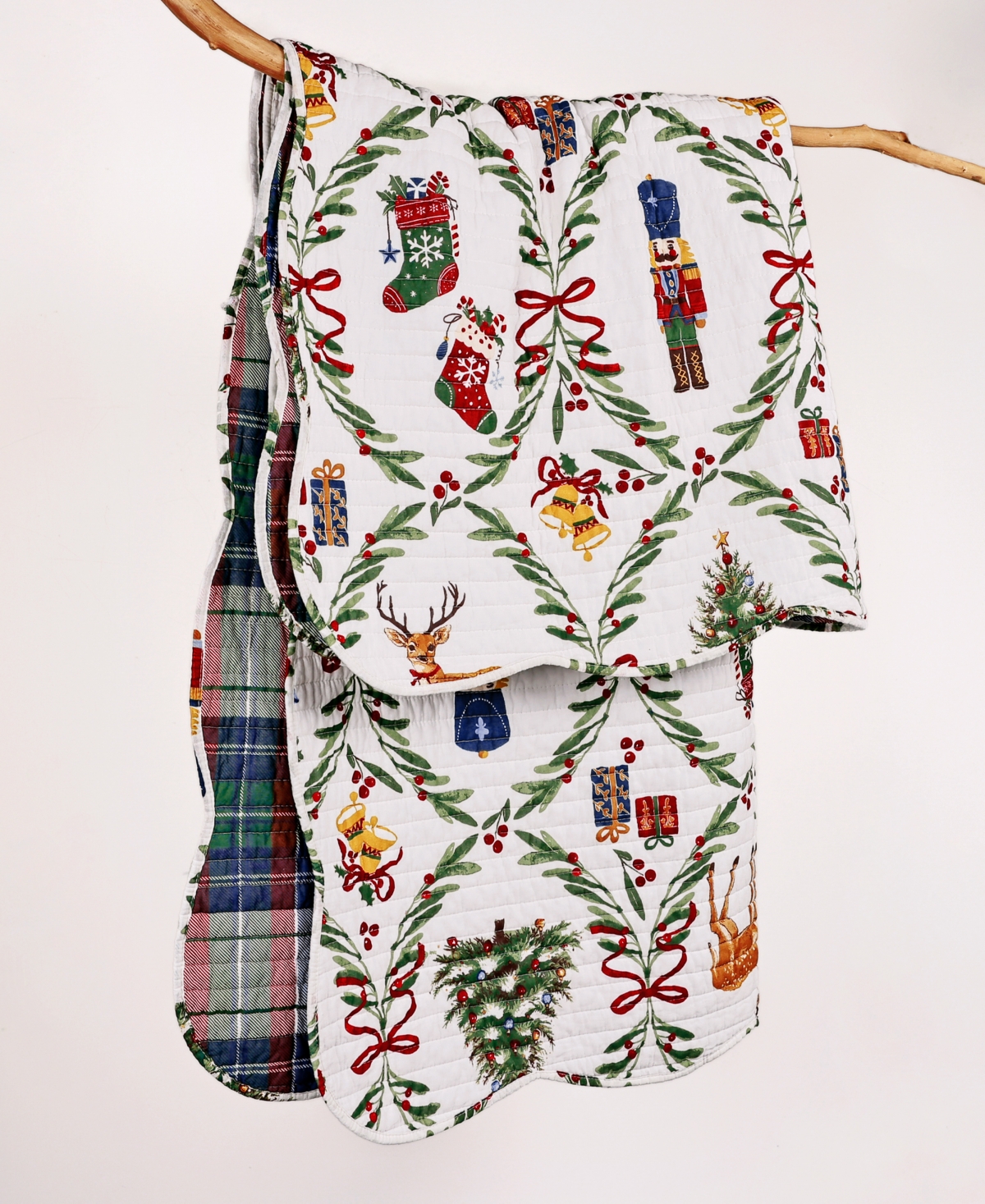 Levtex Festive Nutcrackers Reversible Quilted Throw, 50" X 60" In Multi