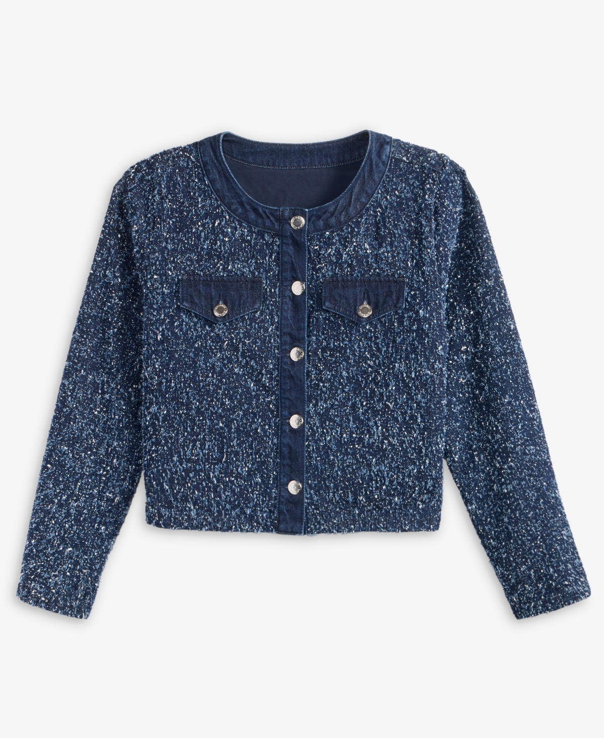 On 34th Women's Denim-trim Tweed Cropped Jacket, Macy's Exclusive In Blue