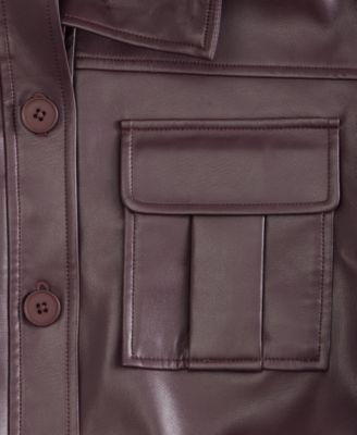 Women's Faux-Leather Bomber Jacket, Macy's Exclusive