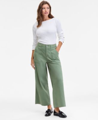 Women's High-Rise Wide-Leg Chino Pants